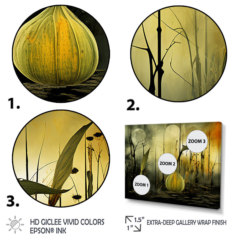 «Green Fennel Herbs Dreamscape», art mural herbes florales, Cadre flottant blanc, H 12 po x l 20 po x P 1 po