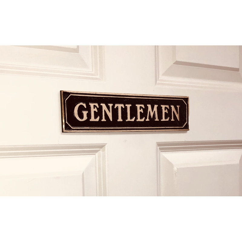 Enseigne de porte gentlemen’s, Laiton poli noir
