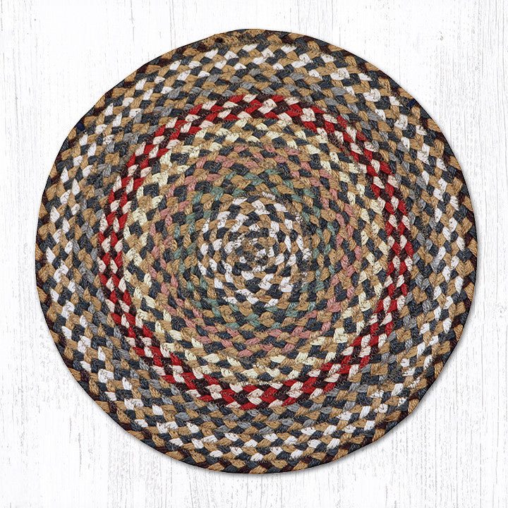  Fir/Ivory Jute Chair Pad 15.5" H, Fir/Ivory