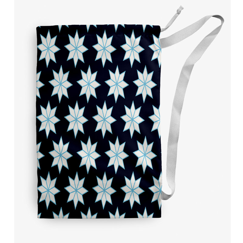 Sac à linge Christmas Stars, Petit (H 29 po x l 18 po), Noir / bleu