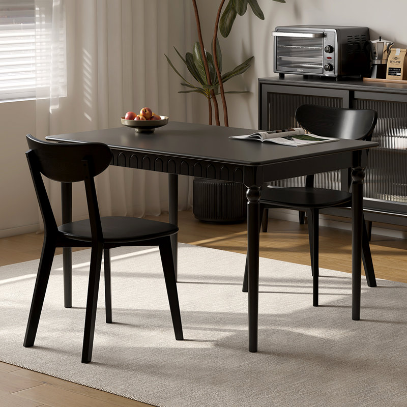 47" Turned Leg Solid Wood Dining Table, 29.47"H x 47"L x 29.5"W