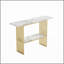 Console moderne avec cadre en métal doré, table d'entrée chic avec tablette de rangement