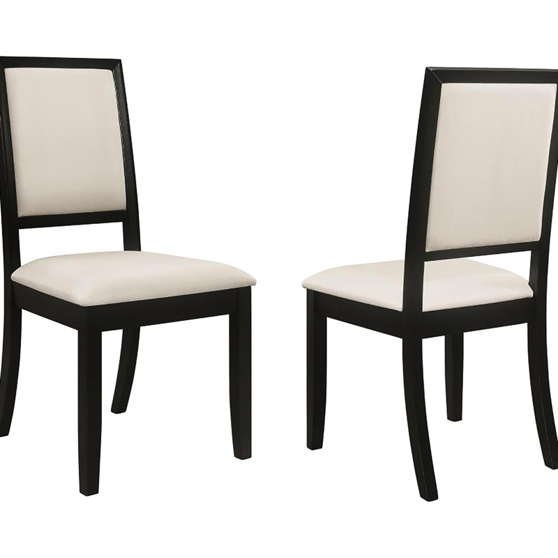2 chaises d'appoint de salle à manger rembourrées crème et noires - Rehaussez votre espace avec l'élégance de 2 espaces de style