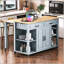 Îlot de cuisine polyvalent avec table extensible et multiples fonctionnalités-314541065