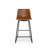 Modern Leather Swivel Counter Stool With Low Back Sled Base Footrest-121323532