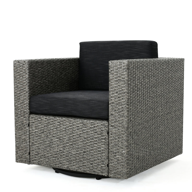Coussin de salon pivotant confortable pour l'extérieur - Chaise robuste et en fer avec coussins
