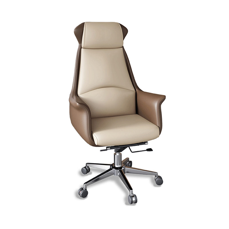 Minimalist Metal & Leather Multi-Function Office Chair