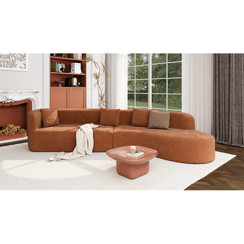 132" Modern Modular Sectional Sofa, Orange
