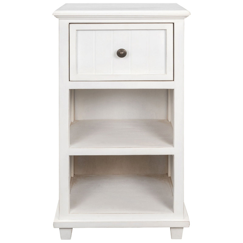 Table de bout avec rangement Aniakudo, Blanc