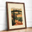 Tuscan Cypress Path Rustic - Framed Print-1079373810-1079373809