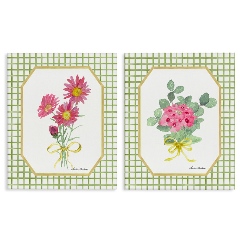 Ensemble de toiles 2 pièces Cottage Botanical Story, design par Lee Ann Sanders, H 20 po x l 16 po