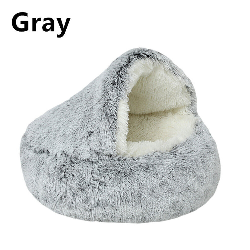 Dulaire Cotton Nest Pet Bed, Large (14" H x 23.6" W x 23.6" D), Grey