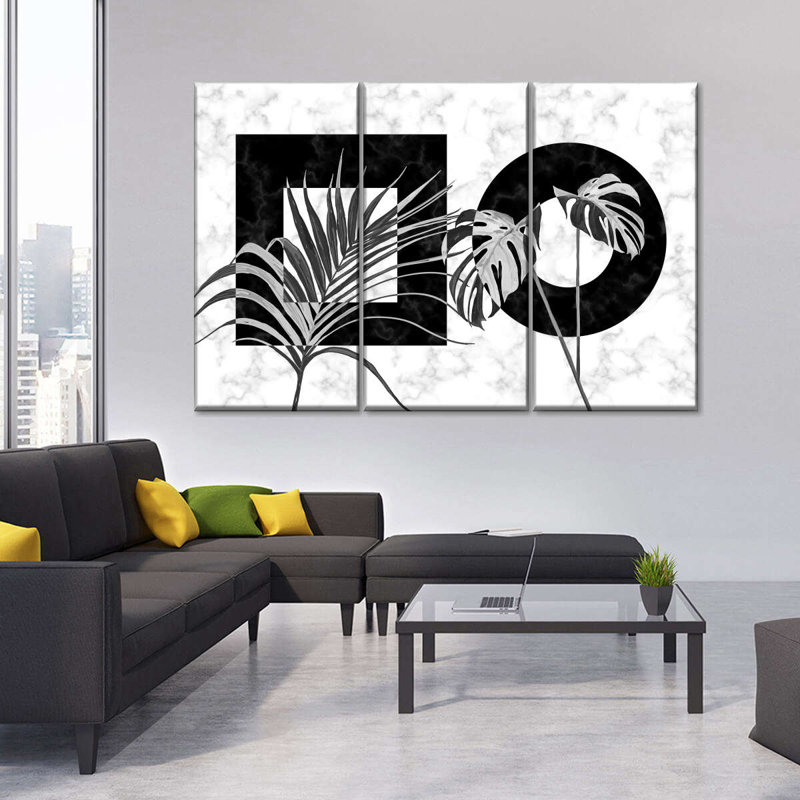 Déco feuilles tropicales 3 pièces, H 20 po x l 33 po x P 1,25 po