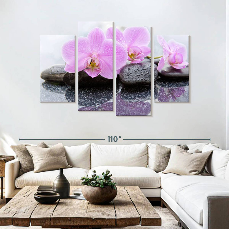Harnek Dewy Zen Orchids, 54" H x 84" W