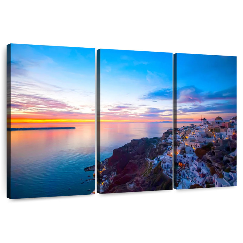 Aime Evening In Santorini, 48" H x 74" W