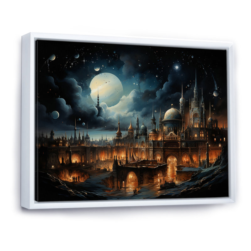 Art de l'Islam, Astronomie de l'Islam II - impression, Cadre flottant blanc, H 34 po x l 44 po x P 1,5 po