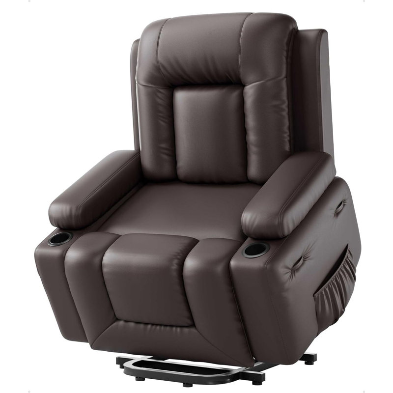 Oversized Wide Power Lift Recliner Chair - Heat and Massage, Coffee