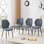 Ensemble de 4 chaises de salle à manger minimalistes modernes en tissu, avec des coussins spacieux et confortables, des pieds en métal et des pieds réglables, convenant à la salle à manger, au bureau et au bureau, etc.