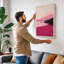 Magenta Lakeside Minimalist - Wrapped Canvas-1992984444-1992984386