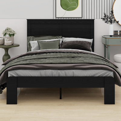 Structure de lit plateforme moderne en bois avec rangement spacieux sous le lit