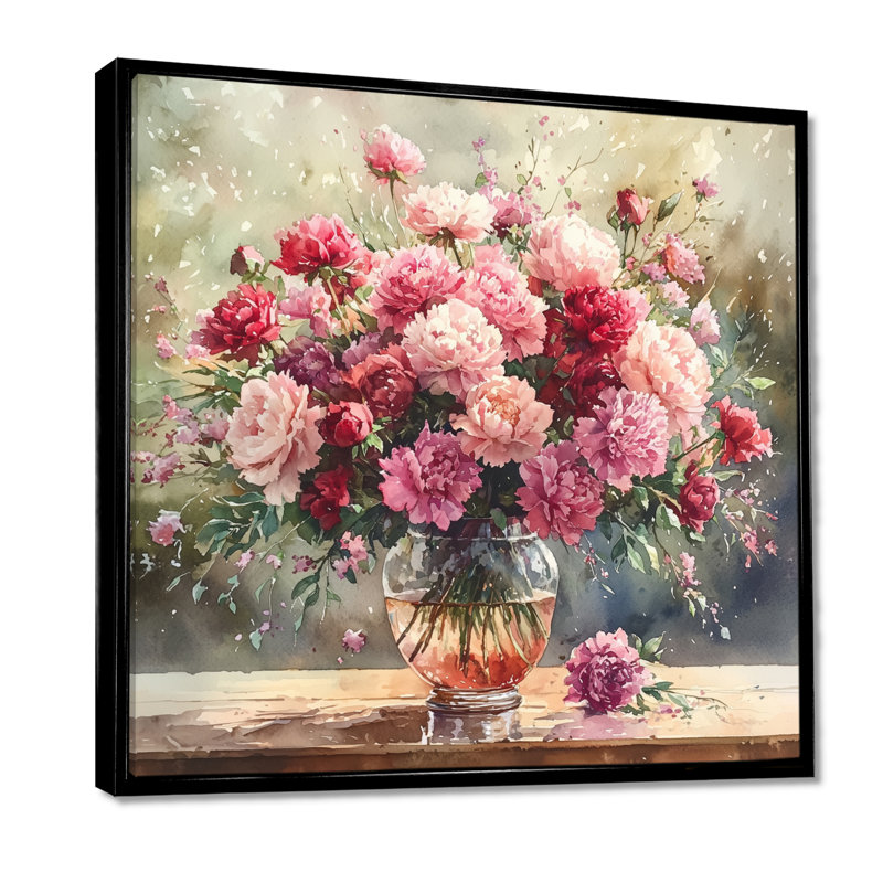 «Rustic Romance Bouquet Of Roses III», art mural assorti, Impression encadrée flottante, Noir, noir, noir, noir