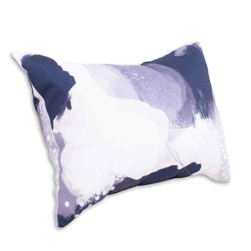 Coussin lombaire intérieur / extérieur abstrait, Bleu marine