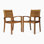 Chaise de salle à manger d'extérieur, teck 63223,00 KD