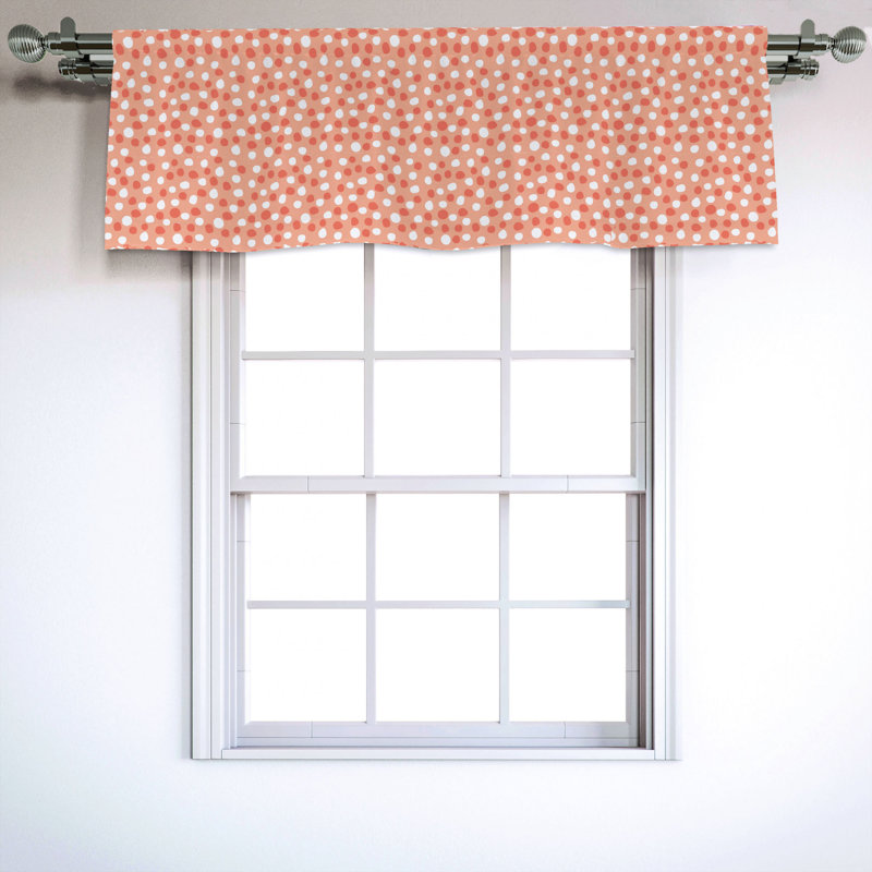 Sateen Polka Dots Ruffled Window Valance