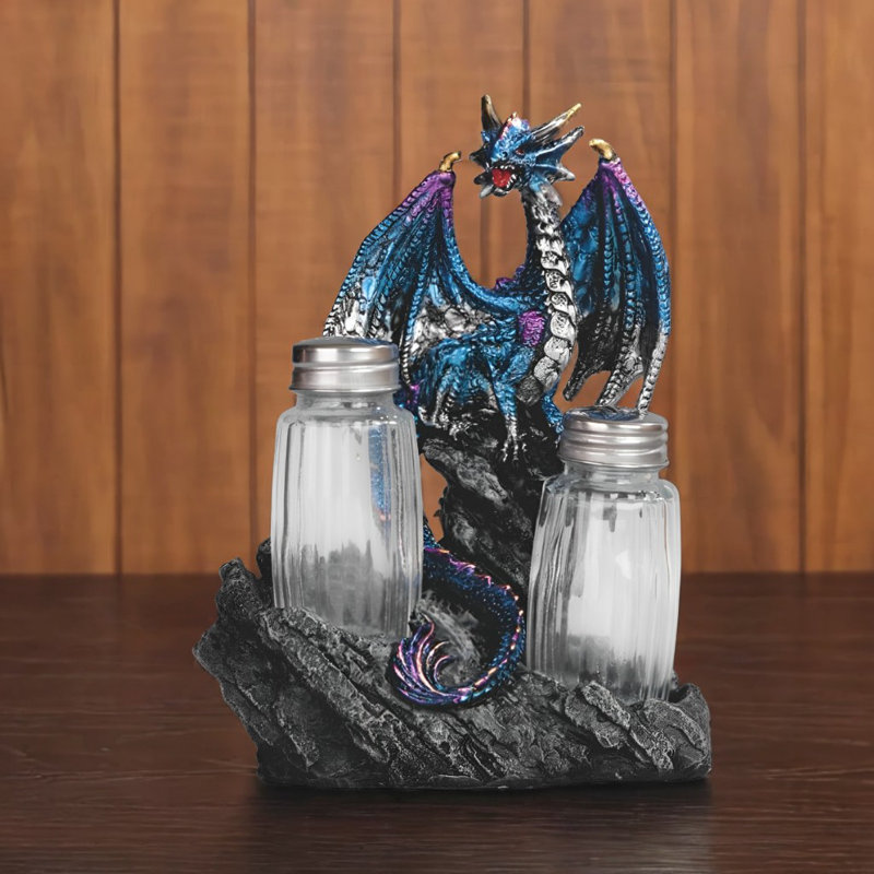 7"H Dragon Salt & Pepper Shaker Holder