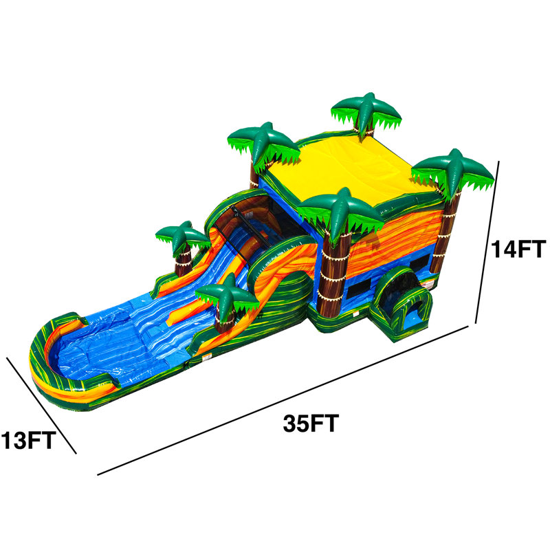 Toboggan aquatique avec piscine Splash JumpOrange Cali Palms