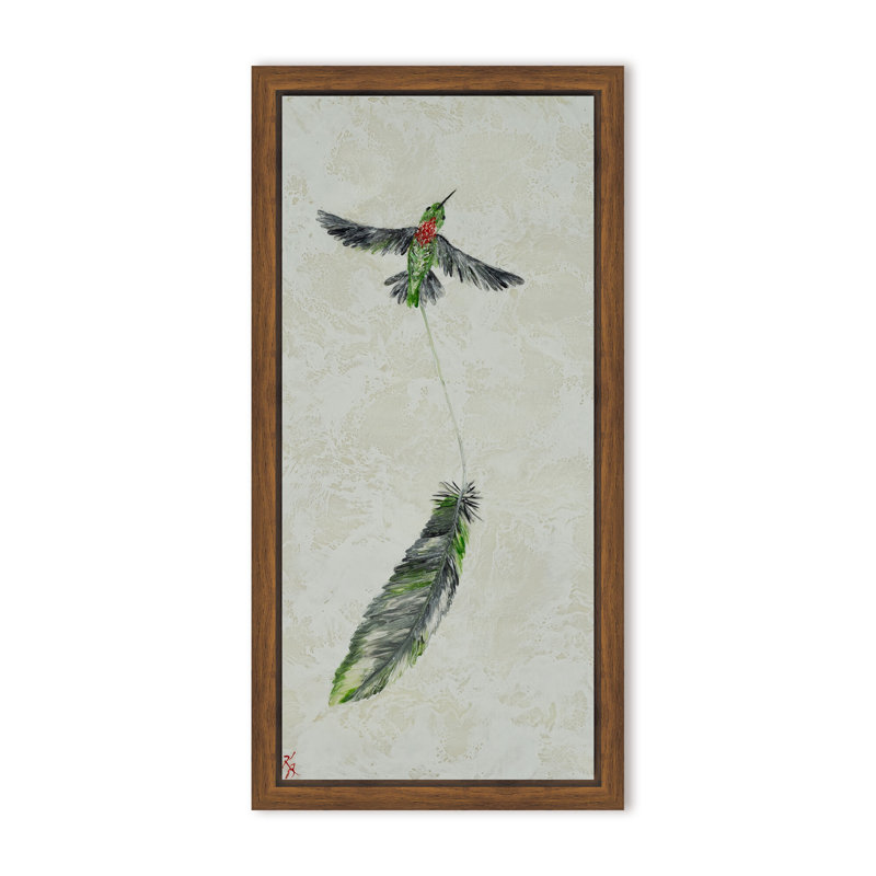 Nature Inspired "Vivid Flutter" Canvas Wall Art By , 16" H x 8" W, Framed Matted Print, Gold