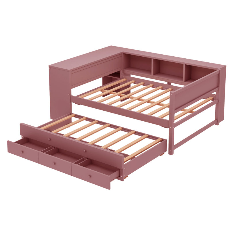 Full Daybed With Trundle, Pink