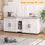 Enceinte pour lit double pour chat, armoire cachée avec porte de grange pour 2 chats, meuble télé et rangement, surface imperméable, double compartiment
