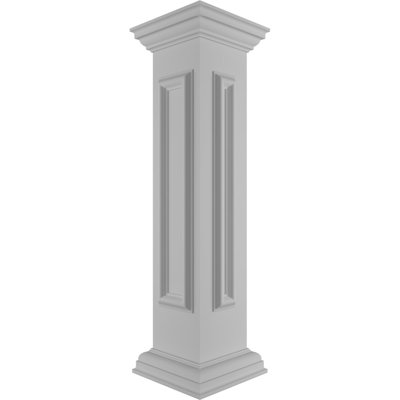 Poteau d'extrémité Newel avec panneau, chapiteau plat et garniture de base (trousse d'installation incluse)