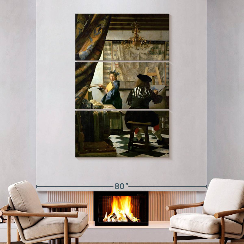 Leisha le peintre et son modèle, H 74 po x l 48 po