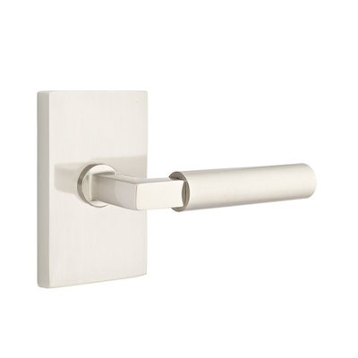 Round Privacy (Bed & Bath) Door Lever with Rectangle Rosette