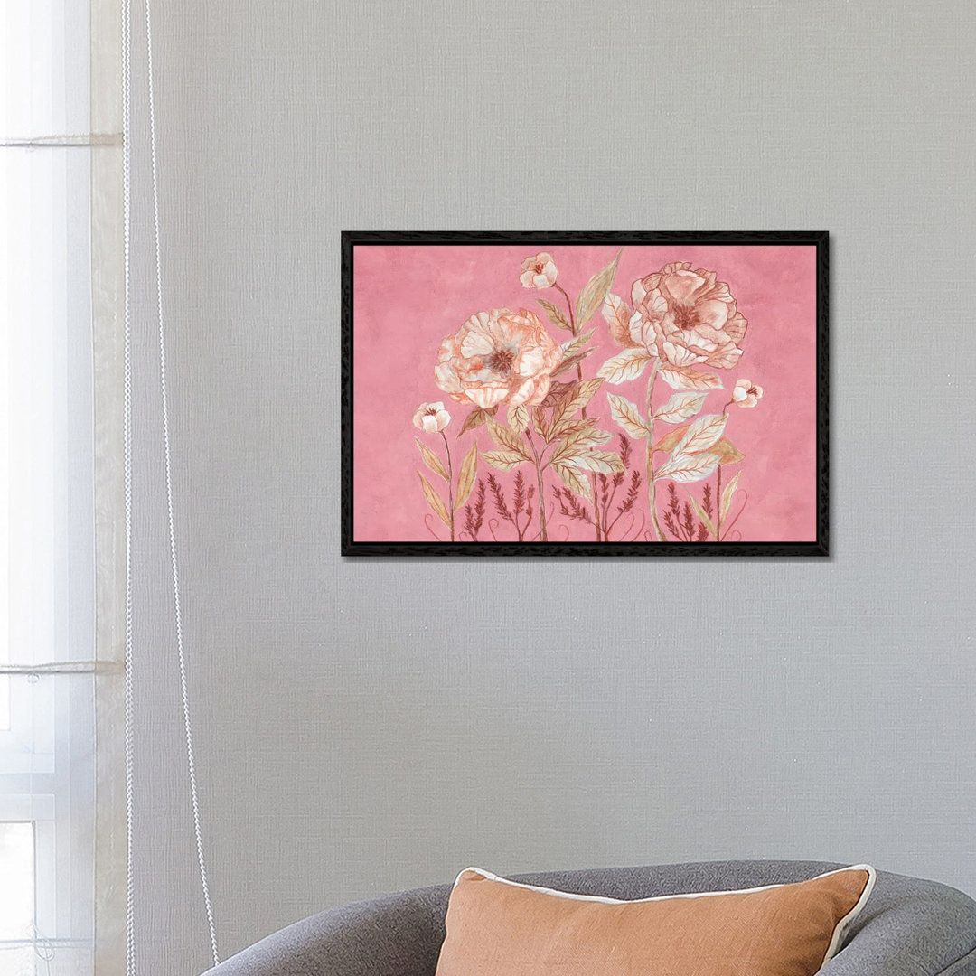 Botanica In Pink von Viviana Gonzalez - Galerie-verpackte Leinwand Giclée auf Leinwand