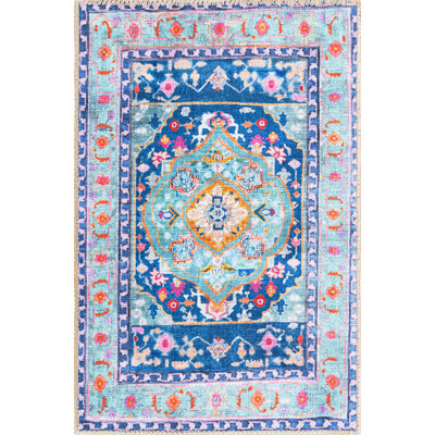 Tapis traditionnel Utin couleur ciel