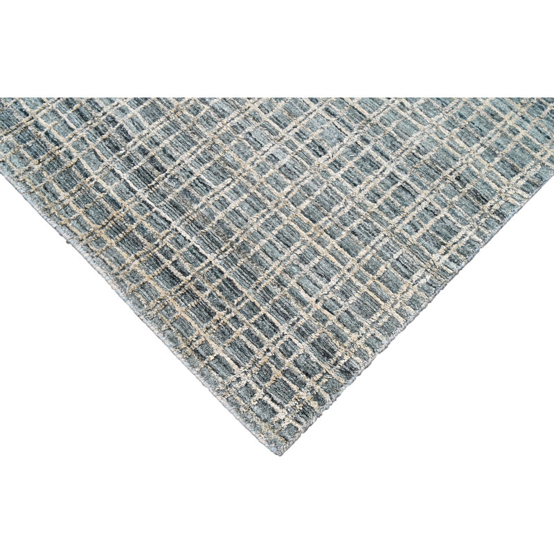 Hand Knotted Area Rug in Light Blue/Beige