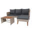 Ensemble de canapé d'extérieur en rotin 3 pièces, osier et coussin
