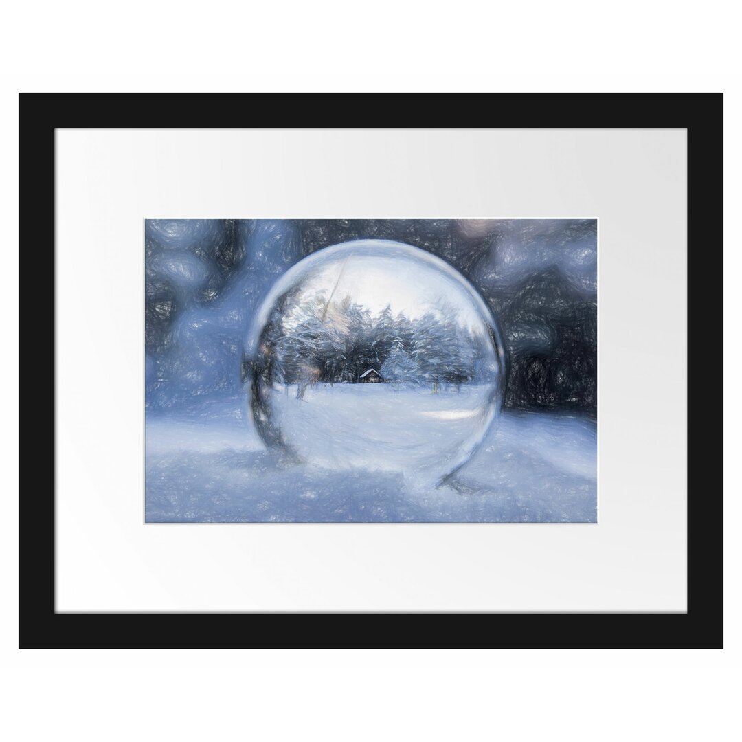 Gerahmtes Poster Eiskugel Winterlandschaft