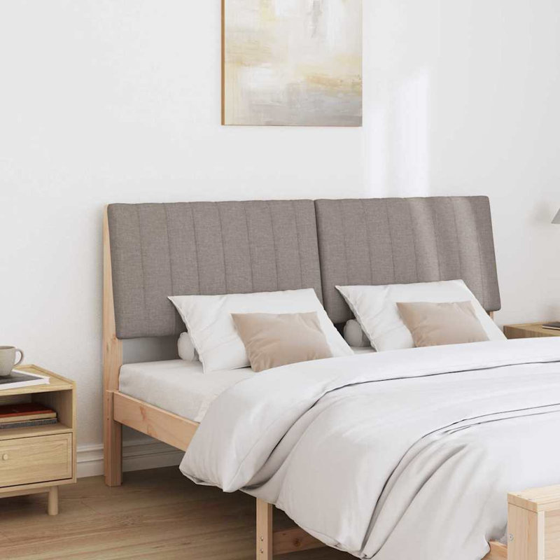 Solid Wood Headboard, UK King - DE 150 x 200 cm, Brown, Taupe