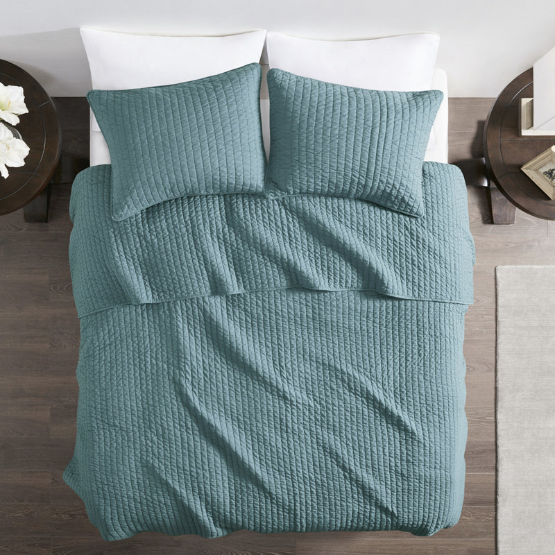 Couette réversible bleu sarcelle pour lit simple/simple XL - Microfibre, rembourrage 90 % coton, pour une literie réversible avec surpiqûres, fraîcheur longue durée