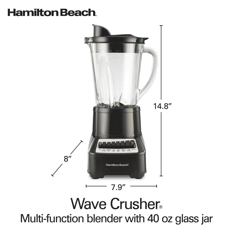 Hamilton Beach® Wave Crusher® Multi-Function Blender 40 oz. Glass Jar, Black