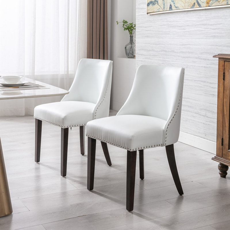 Chaise d'appoint à dossier solide Faraja, Blanc