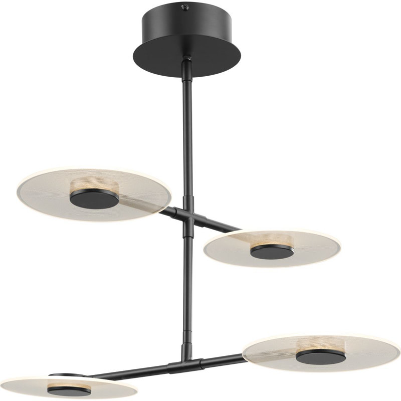 Luminaire suspendu unique à 3 lumières Mcduff, Noir mat