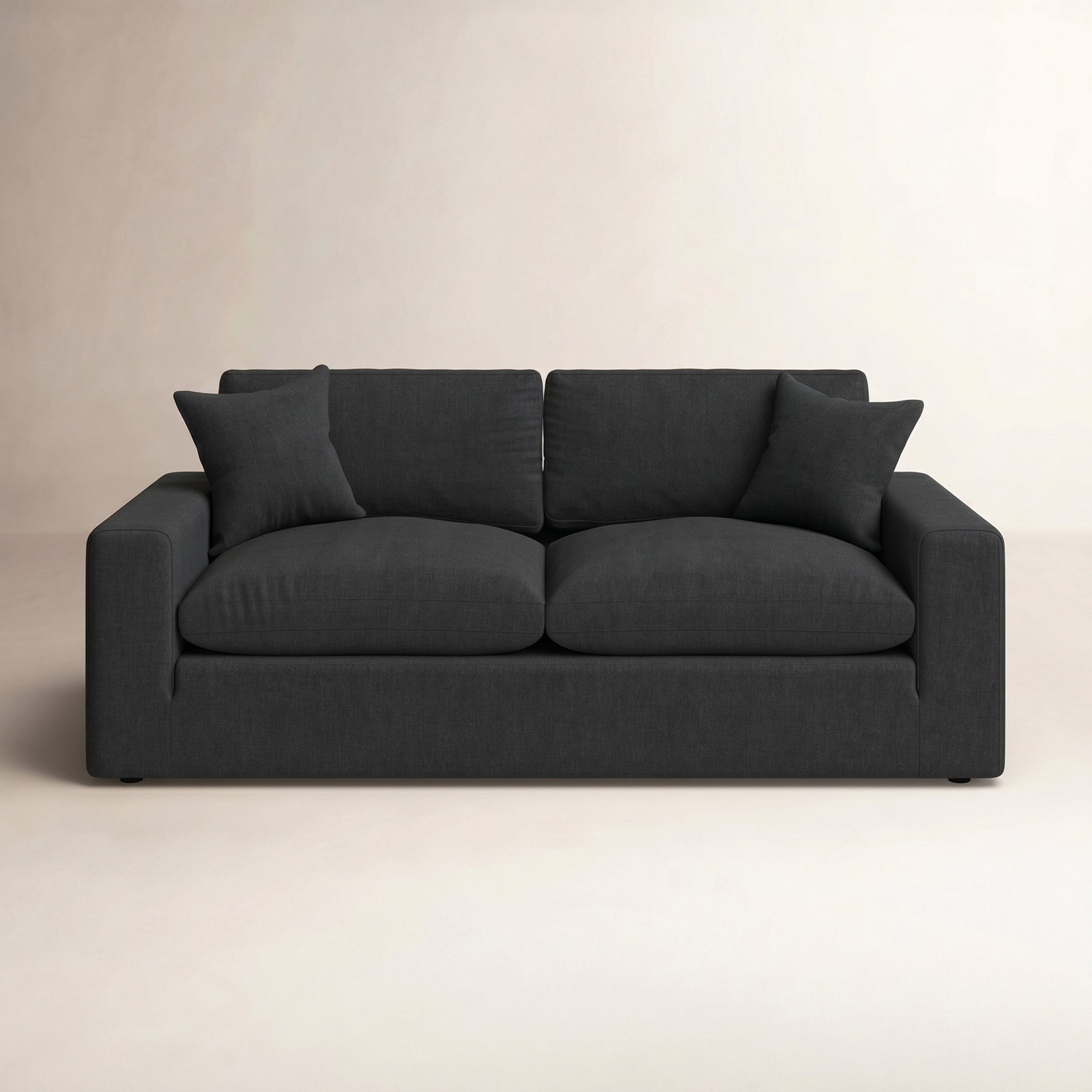 Asher 82'' Upholstered Sofa, Peyton Dark Slate Gray Pepper Canvas