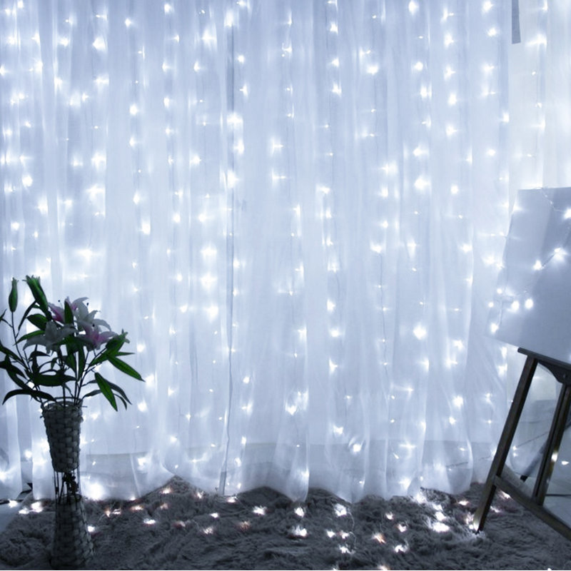 320 LED 9.8FT × 9.8FT Window Curtain String Light, 8 Lighting Modes, Wedding String Lights Decorations