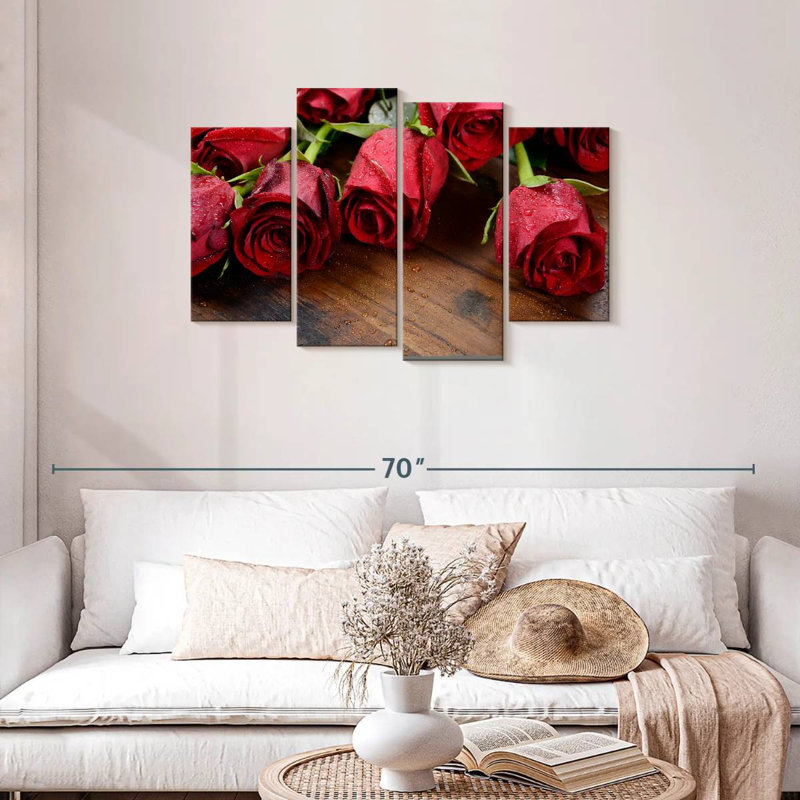 Harnek fraîchement cueillies roses rouges, H 27 po x l 43 po