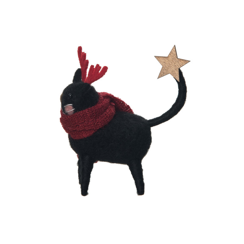 Figurine renne chat noir